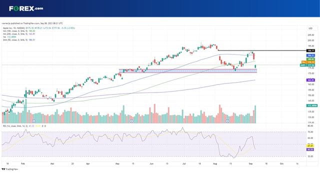 Apple stock: Daily chart