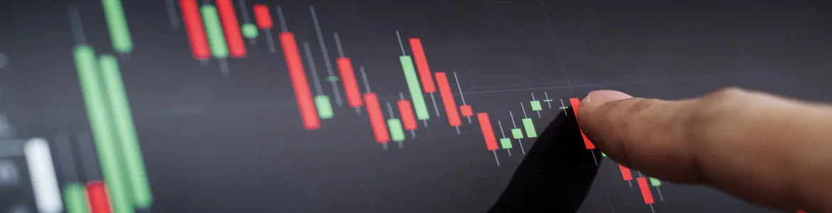 Finger pointing on market chart data