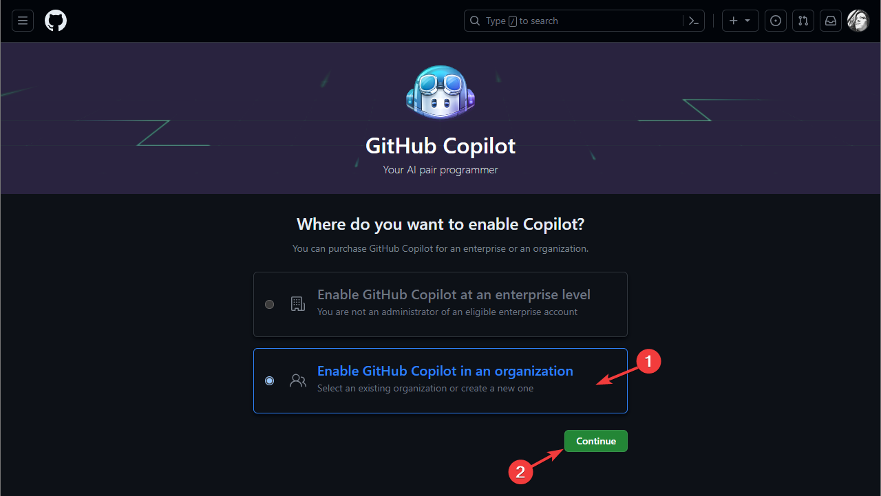 Enable GitHub Copilot in an organization