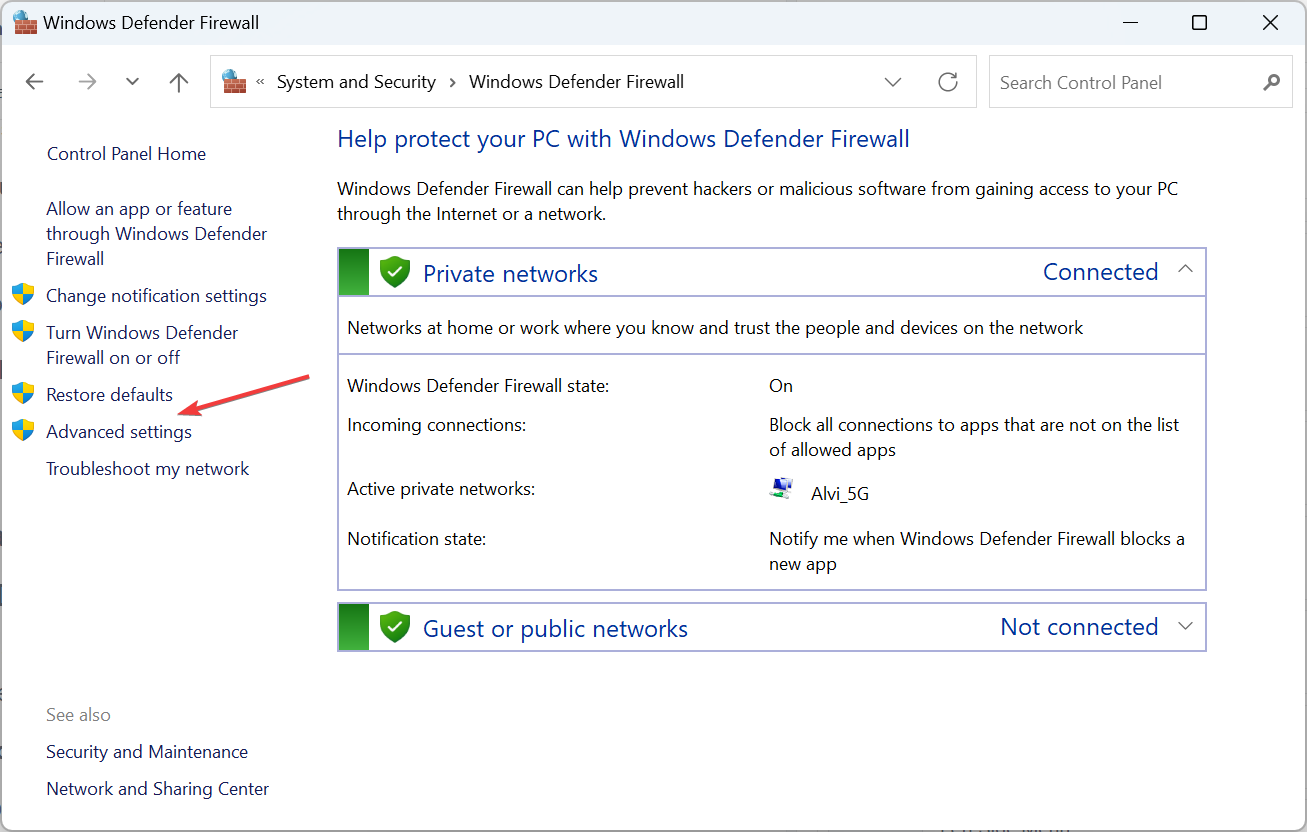 advanced settings  to block internet access for specific apps in windows 11