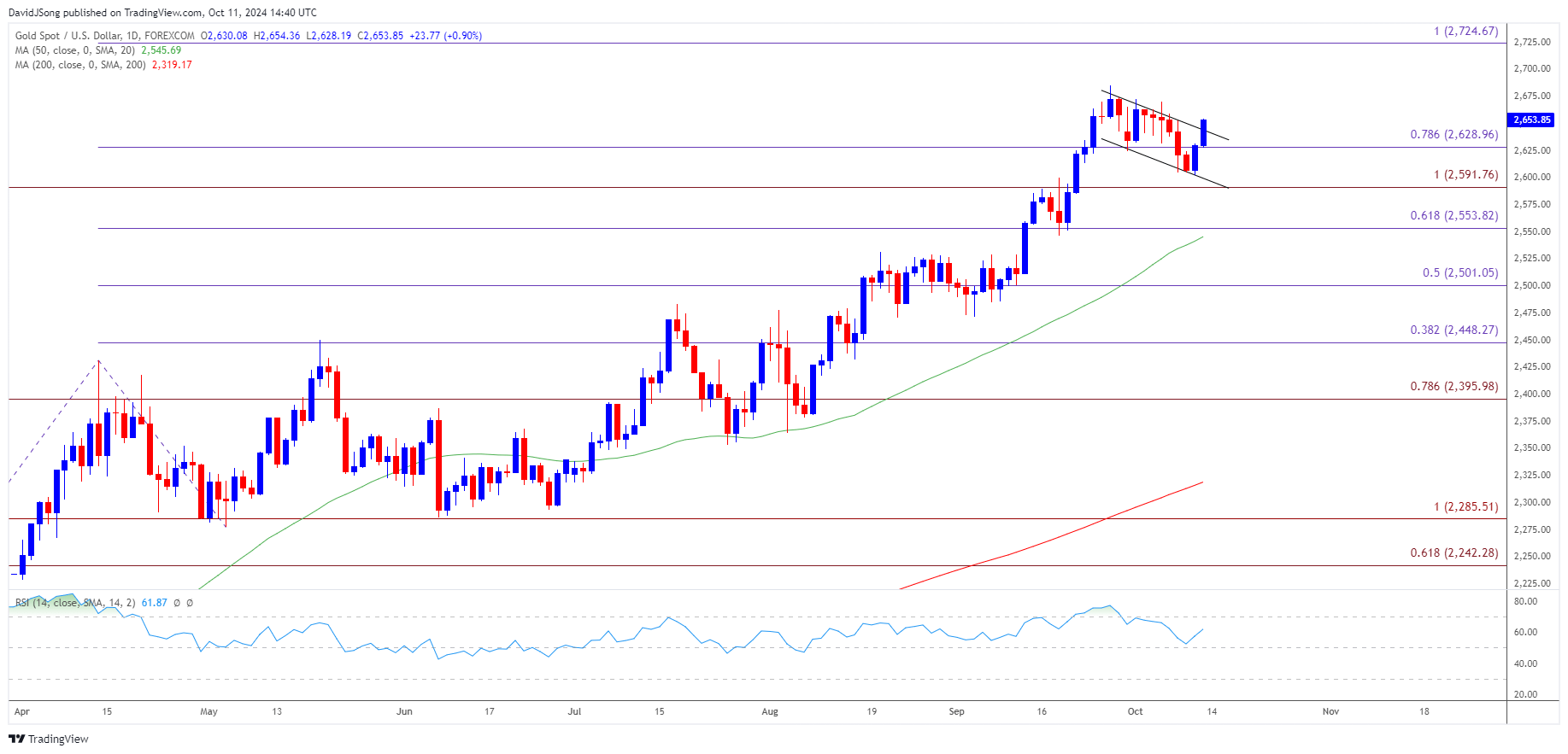 Gold Price Daily Chart 10112024