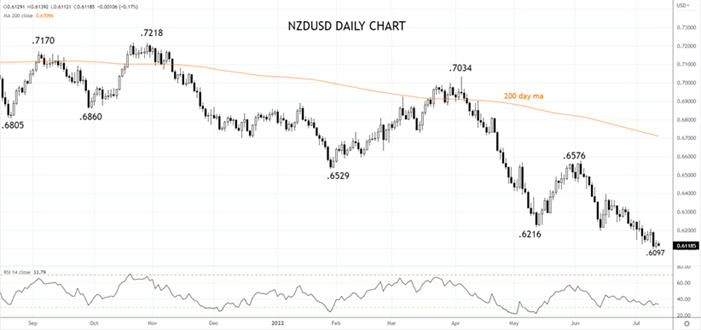 NZDUSD Daily chart 13th of July