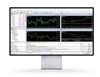 Monitor showing web trading platform screen