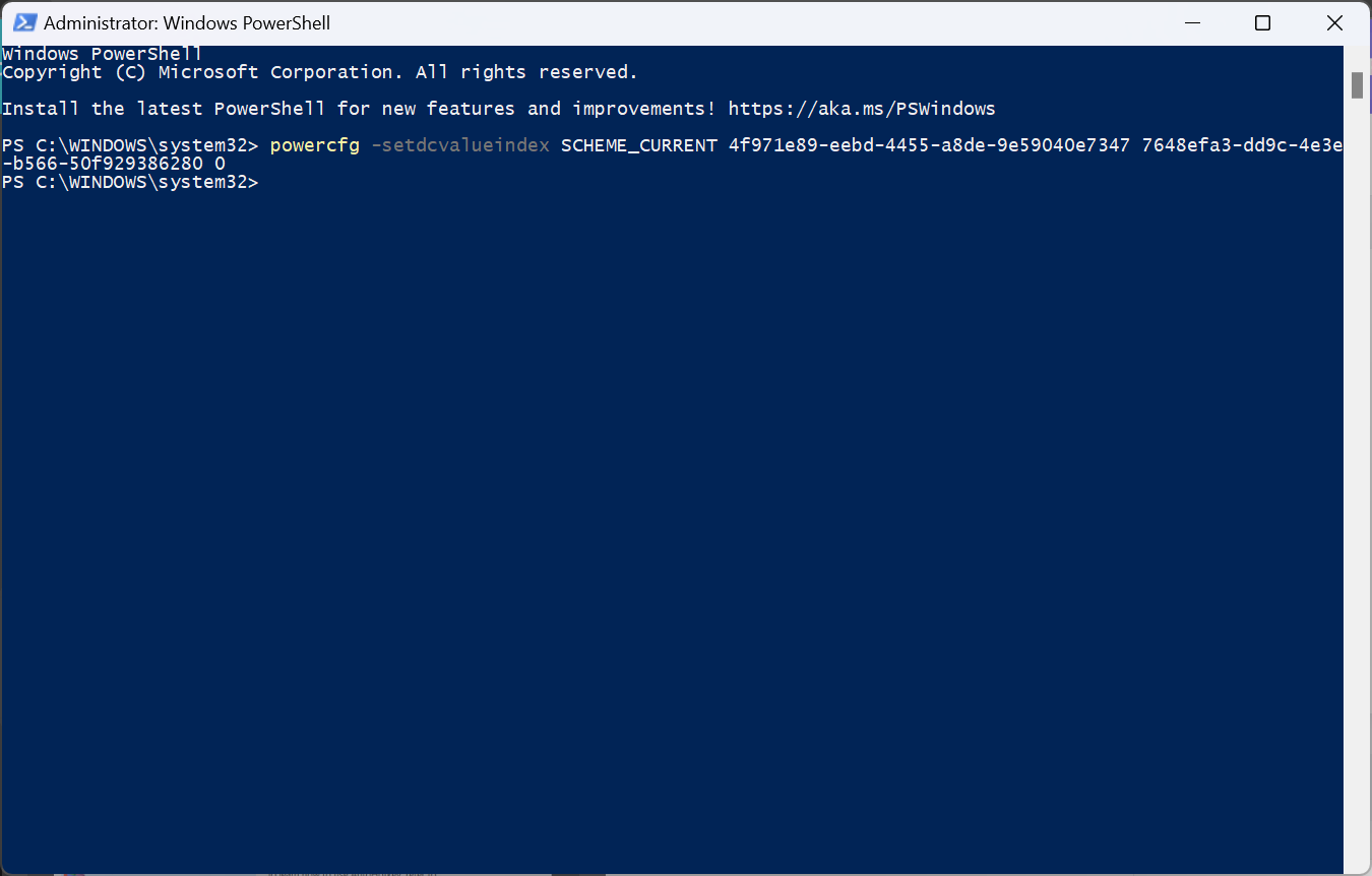 powershell to change power button action windows 11